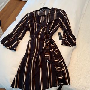 NWT Lulus black and brown wrap dress XL